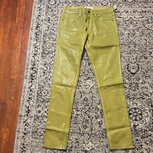 Olive waxed Skinny Jeans